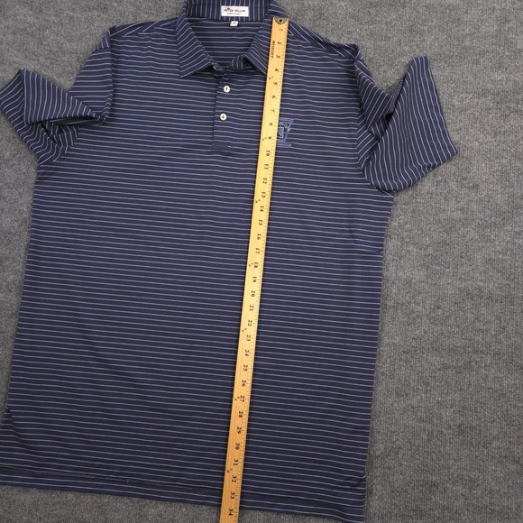 Peter Millar Summer Comfort Polo Shirt Mens XL Navy Striped Maryland Club Open - Picture 6 of 8
